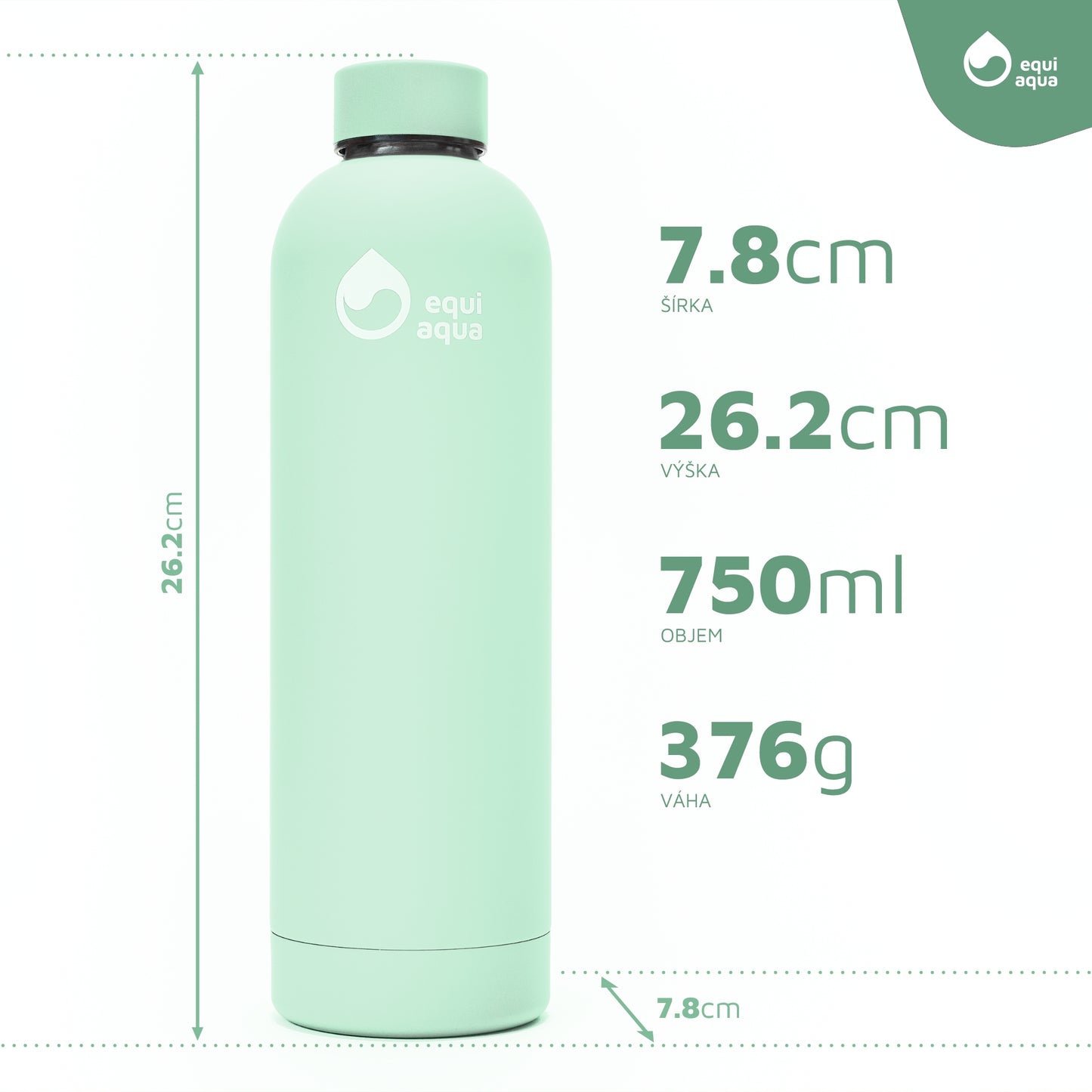Termofľaša 750 ml svetlo zelená