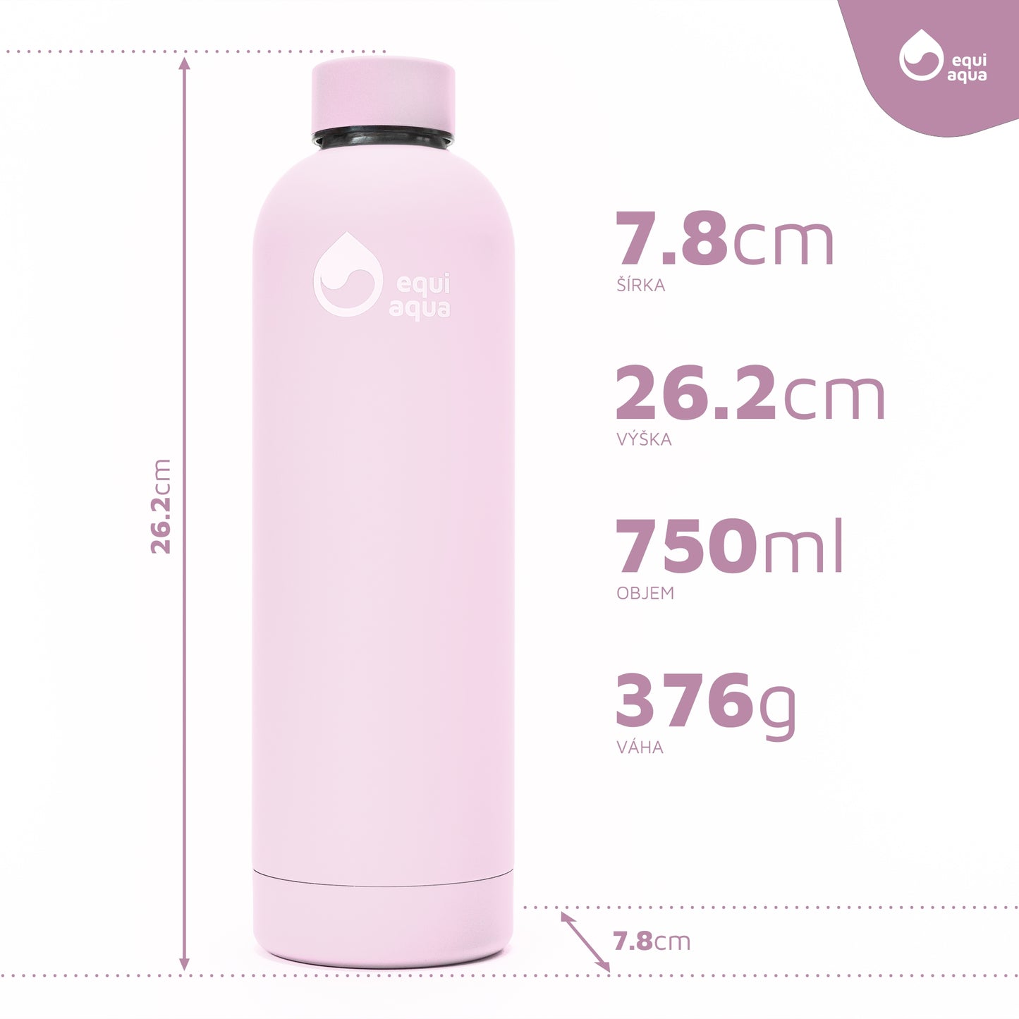 Termofľaša 750 ml svetlo ružová