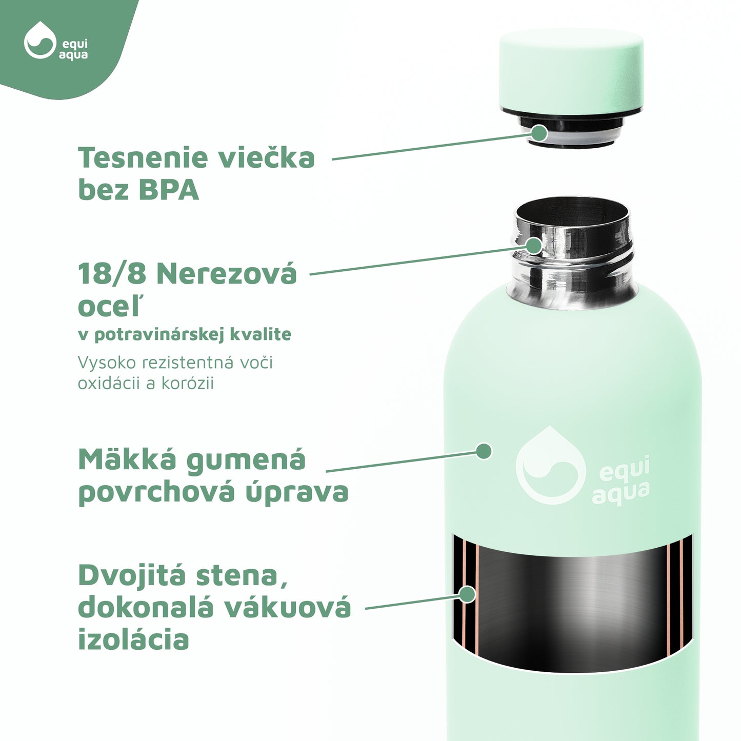 Termofľaša 750 ml svetlo zelená