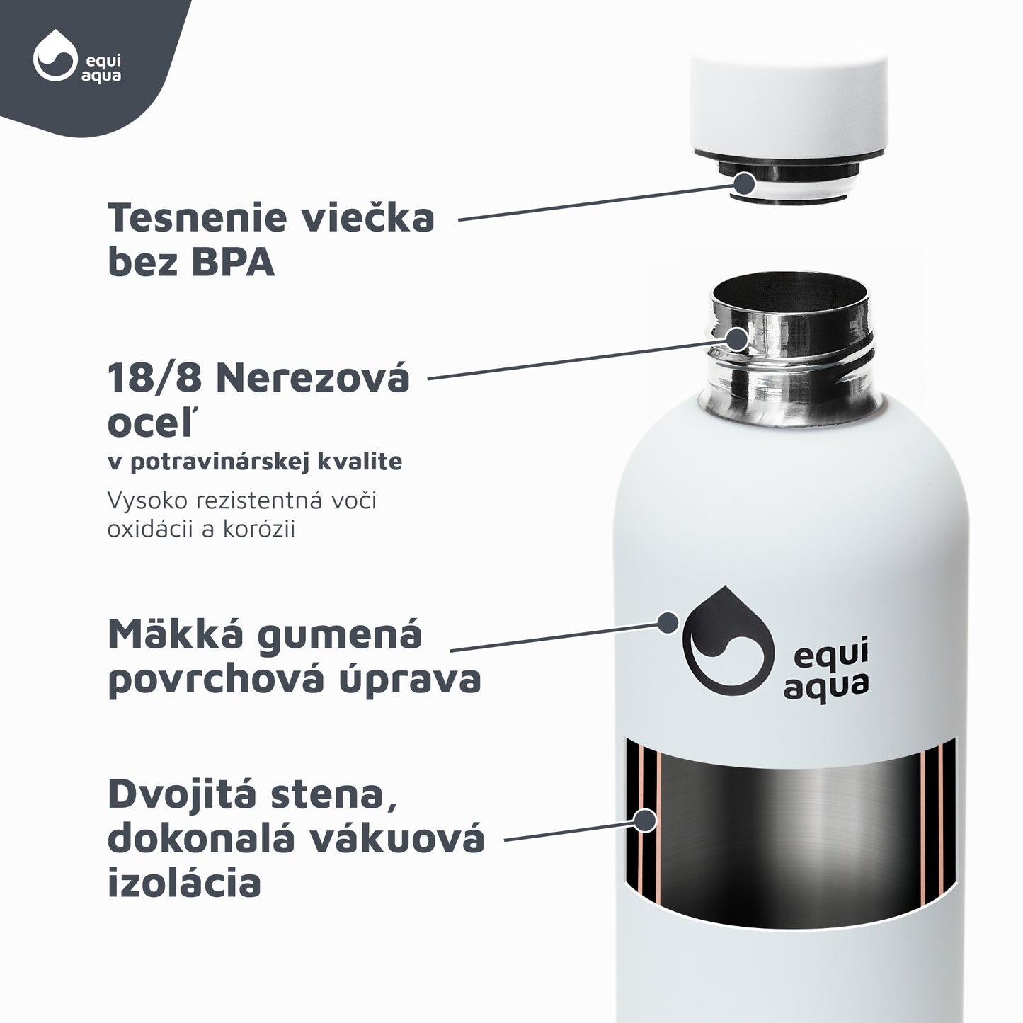 Termofľaša 750 ml biela