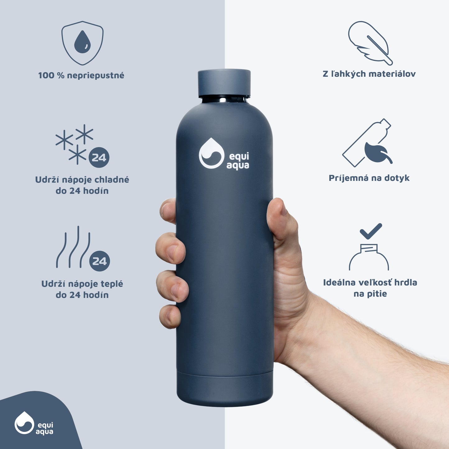 Termofľaša 750 ml tmavomodrý denim