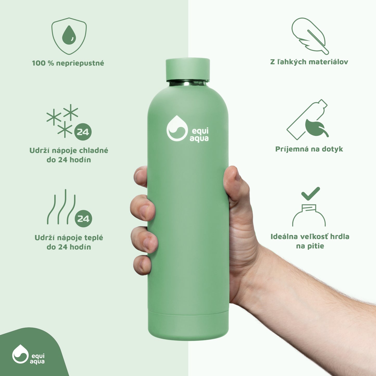 Termofľaša 750 ml trávovo zelená